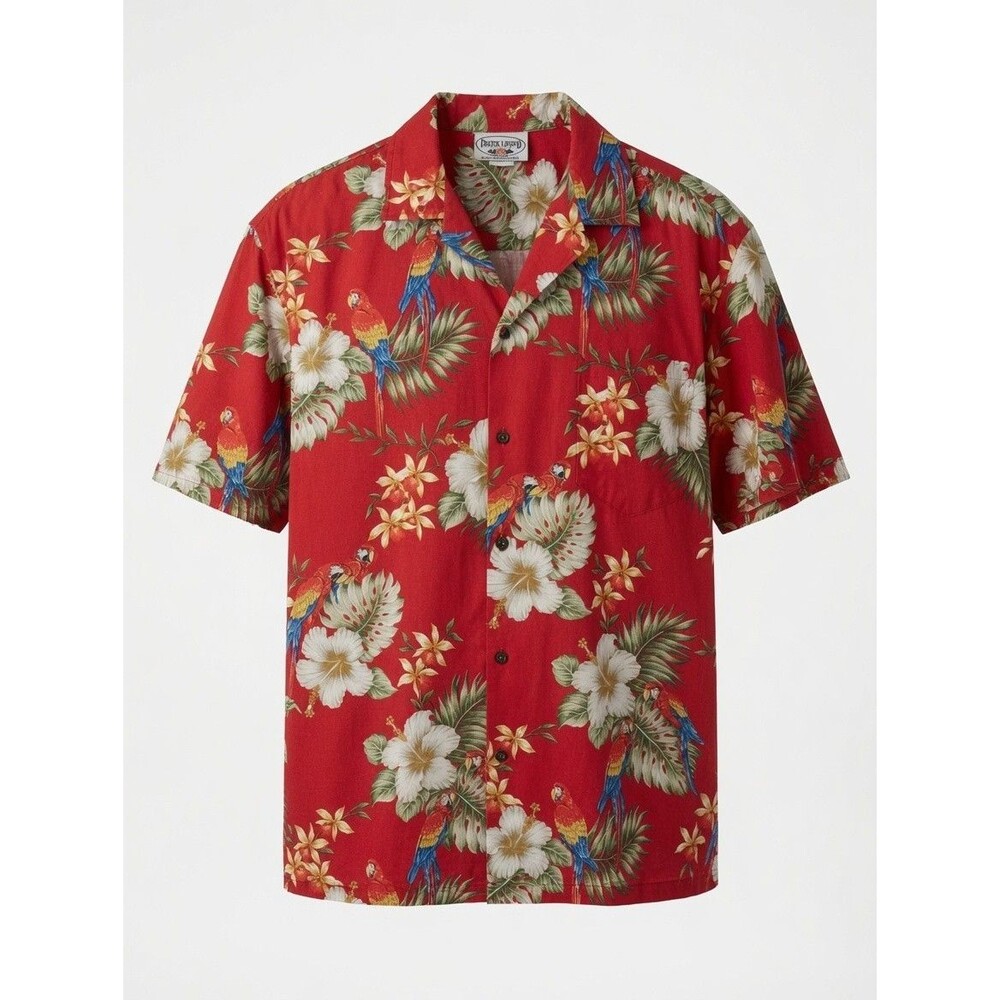 Vtg Pacific Legend Hawaiian Shirt Mens XL Red Jungle Bird Magnum PI USA Luau EUC